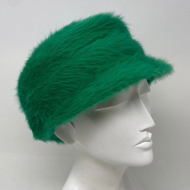 2 Tier Cap in Emerald angora