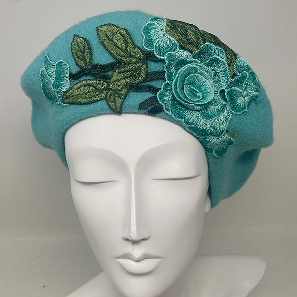 Wool Beret in Turquoise