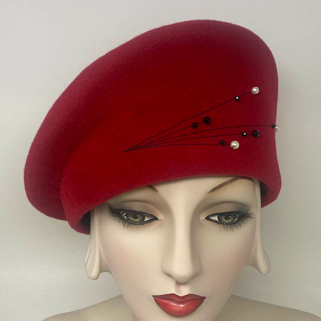 Diva Beret in Ruby Red