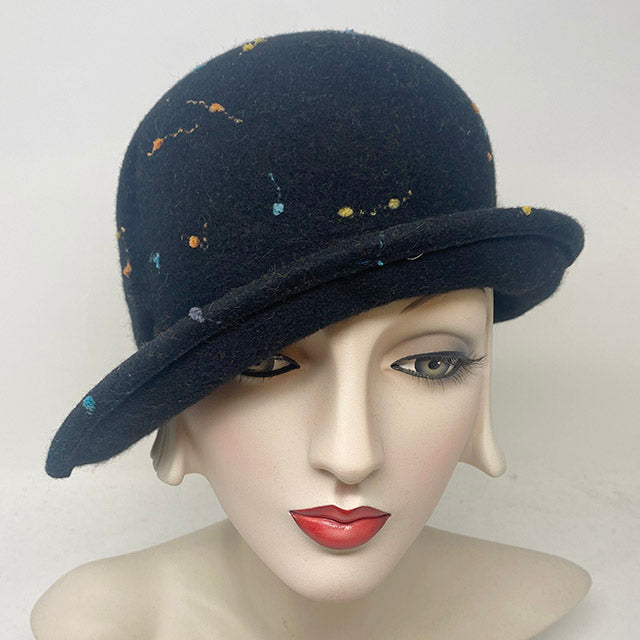 Maxi cloche in black confetti