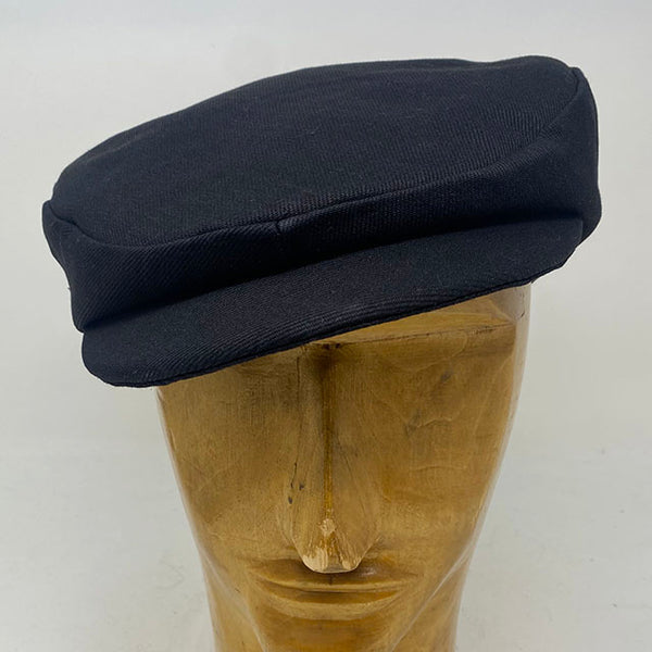 drivers cap in black selvedge