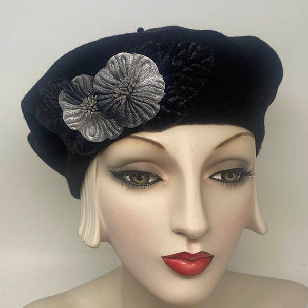 Black and Silver Beret