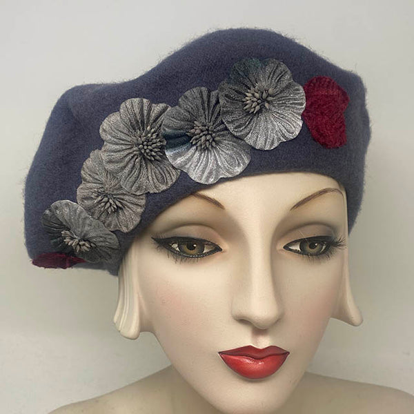 Gunmetal Grey with Silver Beret