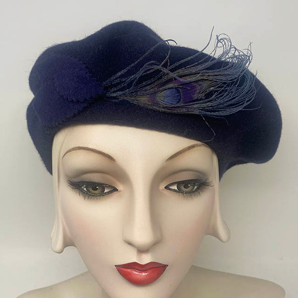 Navy with Peacock Beret