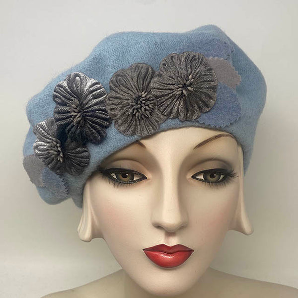 Blue and Silver Beret