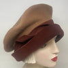 Waif Beret in Camel & Claret